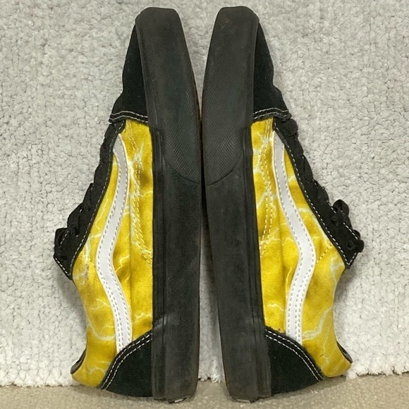 Vans Little Kids Black/Yellow Suede/Canvas Old Skool Sneakers Shoes Size US 3 - Picture 6 of 11